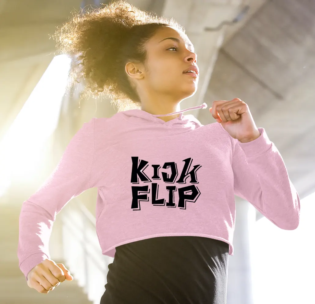 KickFlip Flip It Kick It Cropped Hoodie