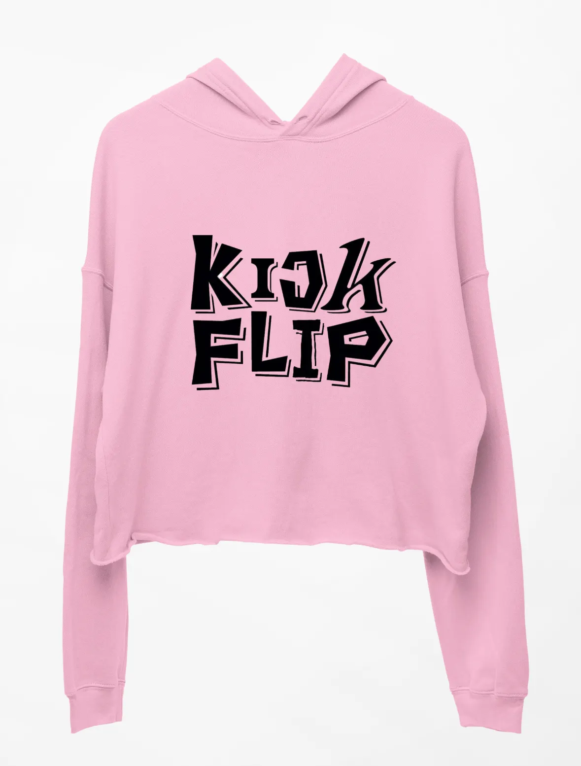 KickFlip Flip It Kick It Cropped Hoodie - Pink