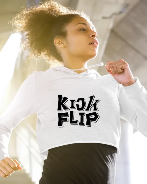 KickFlip Flip It Kick It Cropped Hoodie
