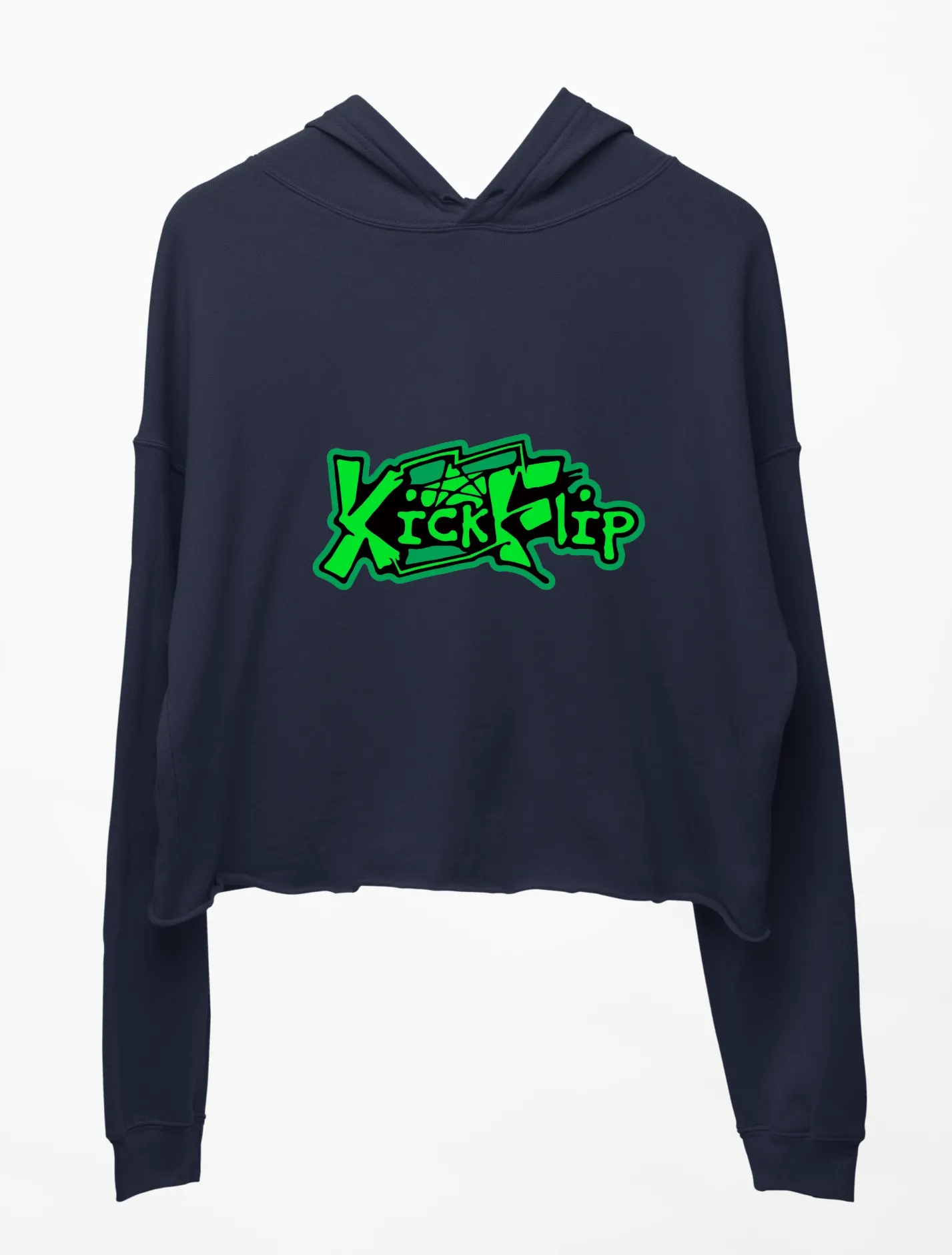 KickFlip Kick Off The Wall Cropped Hoodie - Blue