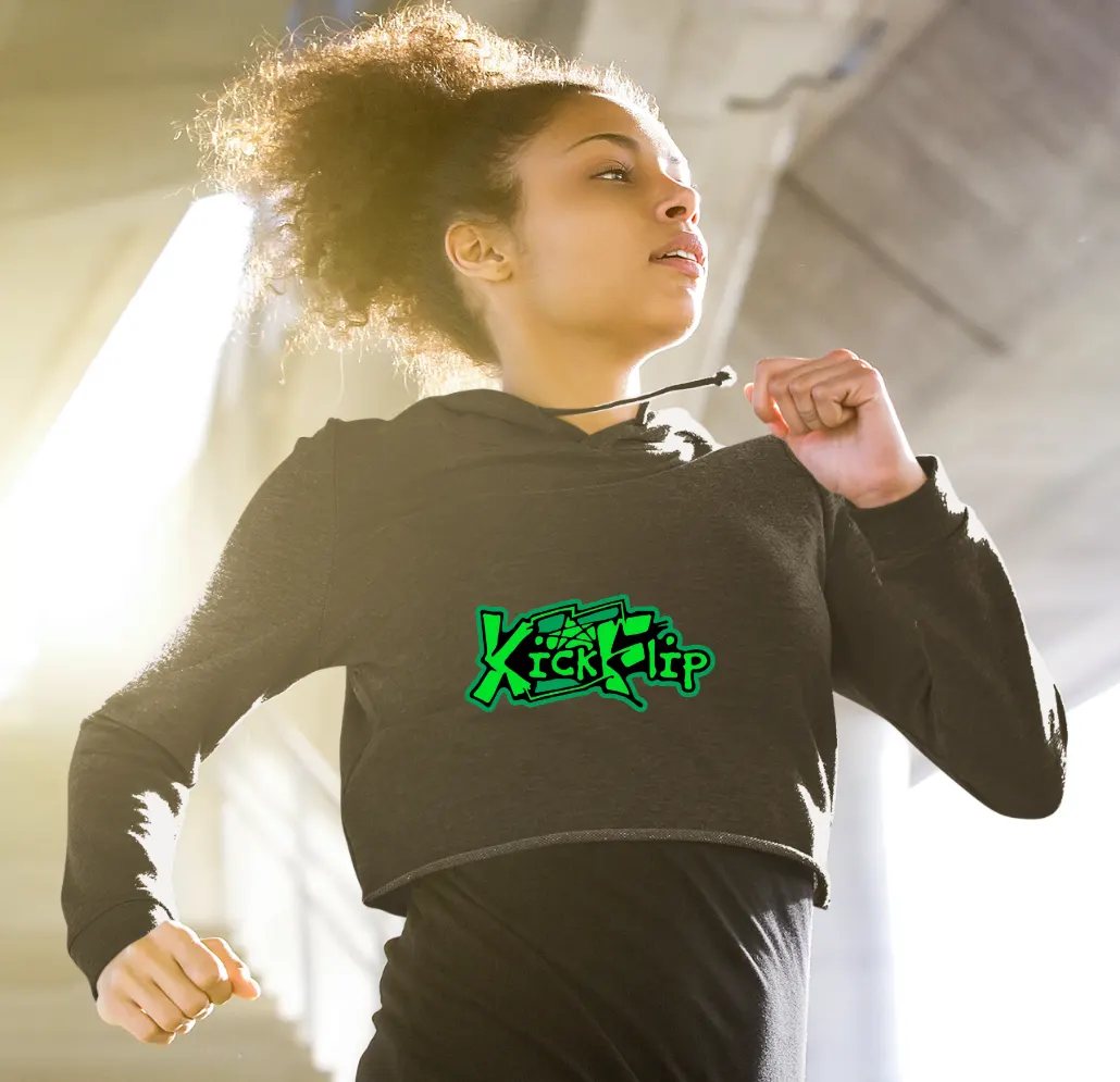 KickFlip Kick Off The Wall Cropped Hoodie