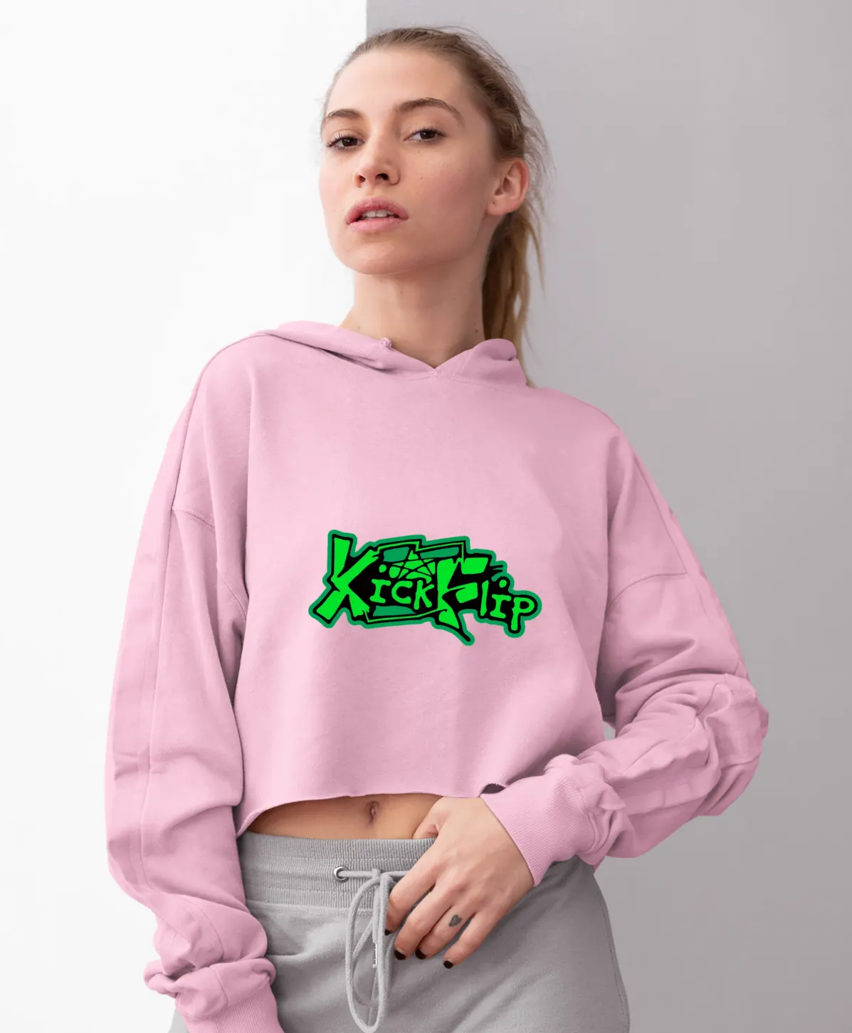 KickFlip Kick Off The Wall Cropped Hoodie