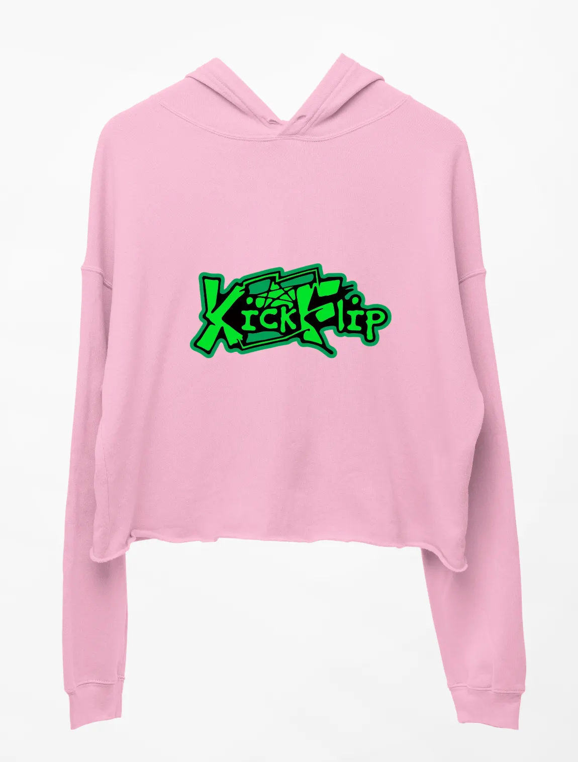 KickFlip Kick Off The Wall Cropped Hoodie - Pink