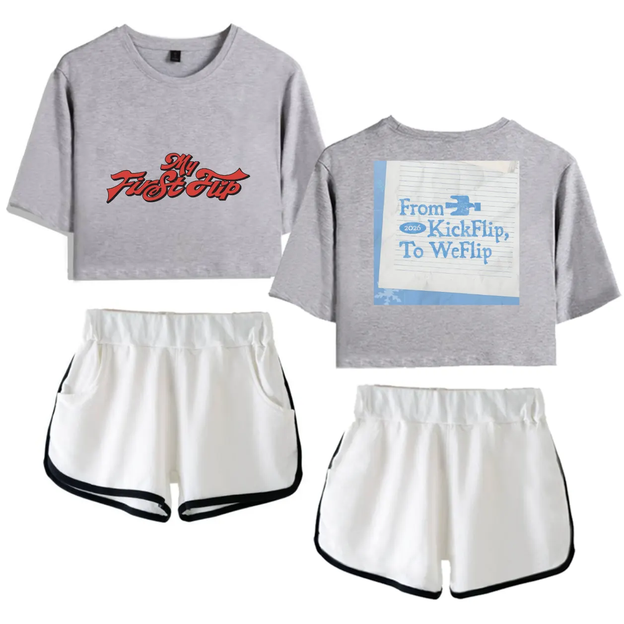 KickFlip To WeFlip Tracksuit - Gray-White